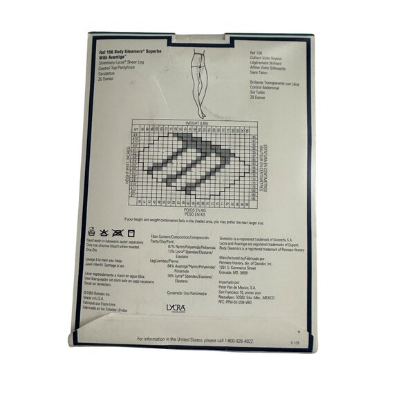 GIVENCHY Body Gleamers Superbe Avantige Ivory Control Top Pantyhose Size B NWT - Picture 4 of 7